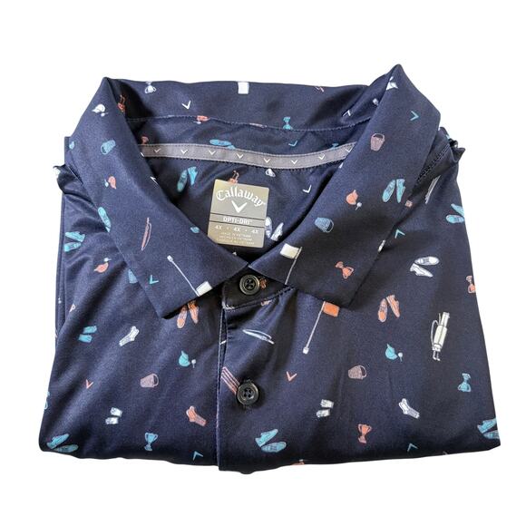 Callaway Men's Opti-Dri Golf Shirt All Over Golf Pattern - 4X - Picture 4 of 6